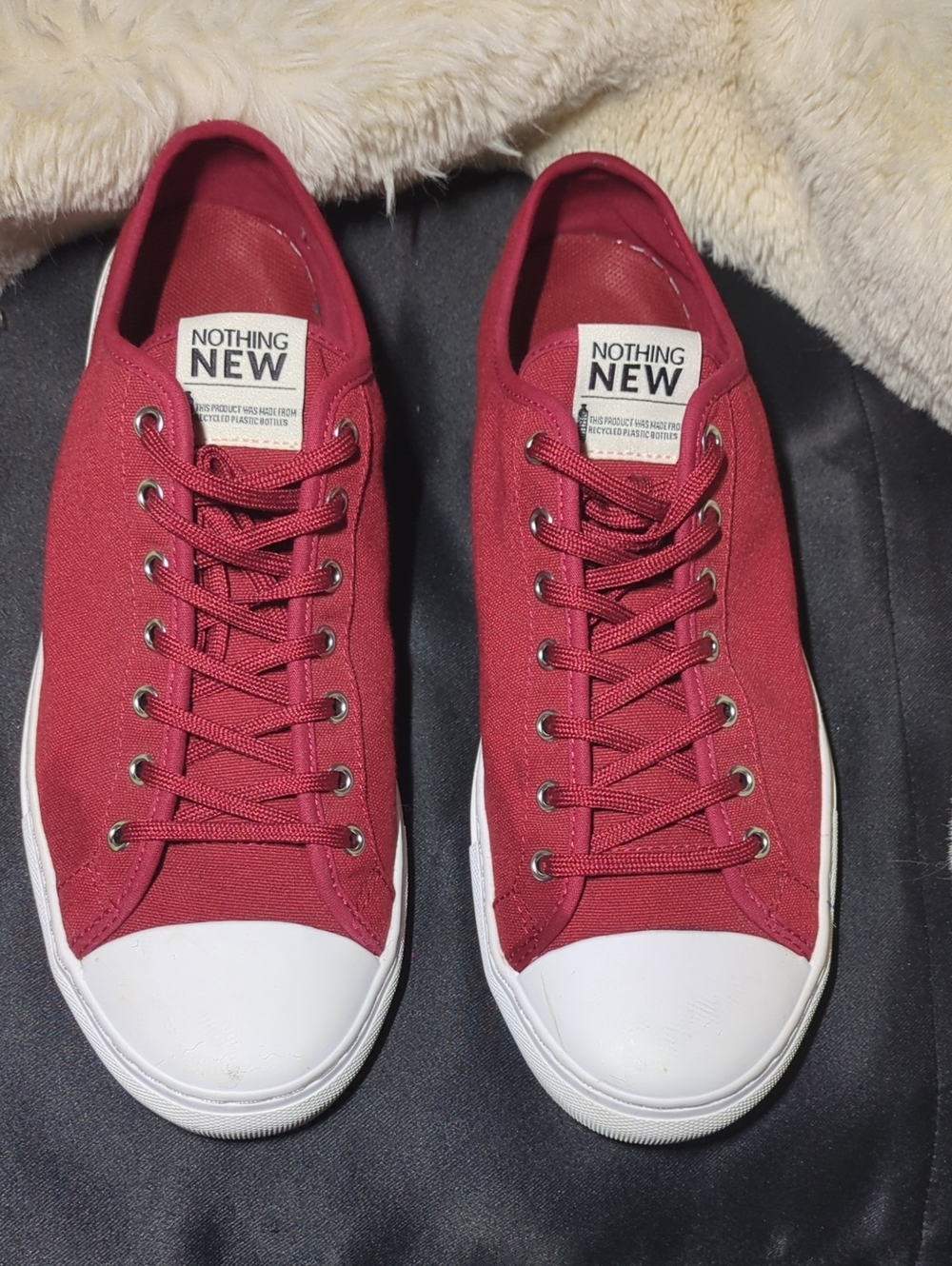Women's Nothing New Classic Low-Top Canvas Sneakers in Burgundy NOW ONLY $60